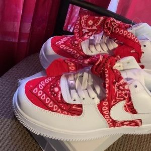 Red Bandanna Nike Air Force 1’s